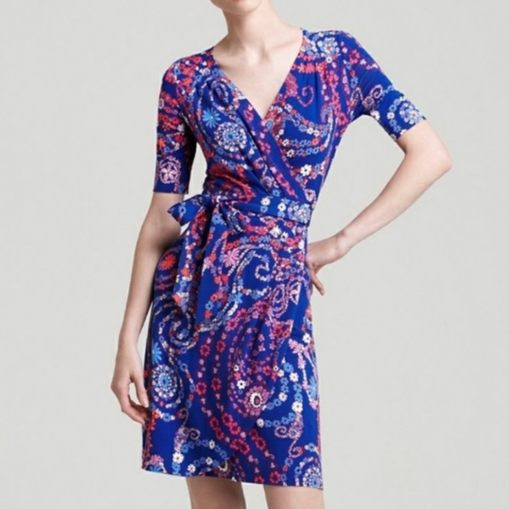 Lilly Pulitzer Arina Bomber Blue Wrap Dress XS